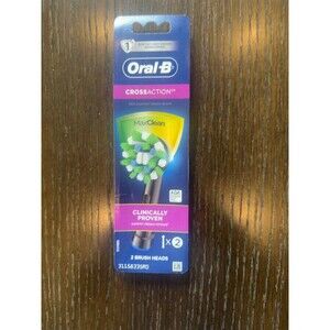Oral-B CrossAction MaxClean Black Replacement Brush Heads, 2-Pack